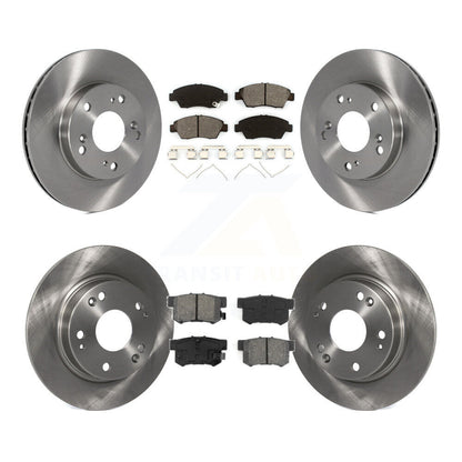Disc Brake Rotors And Semi-Metallic Pads Front Rear Kit For Honda Civic