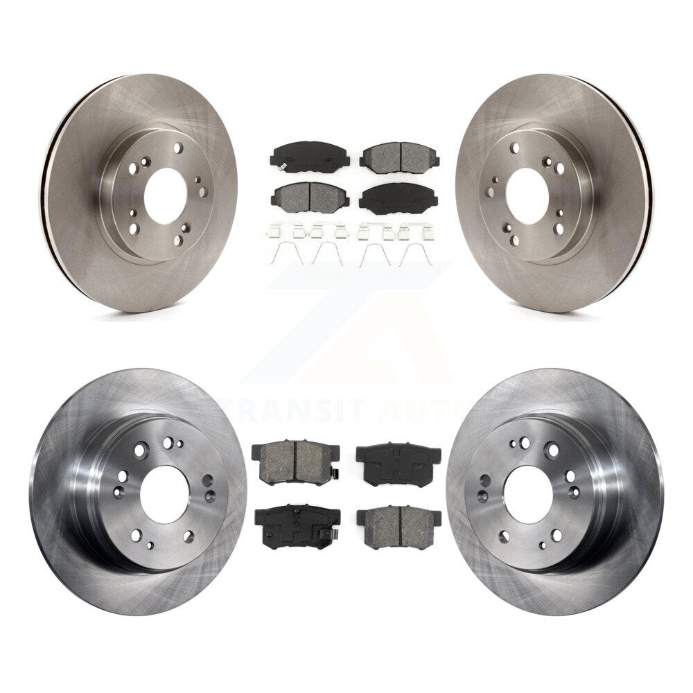 Disc Brake Rotors And Semi-Metallic Pads Front Rear Kit For 2002-2004 Honda CR-V