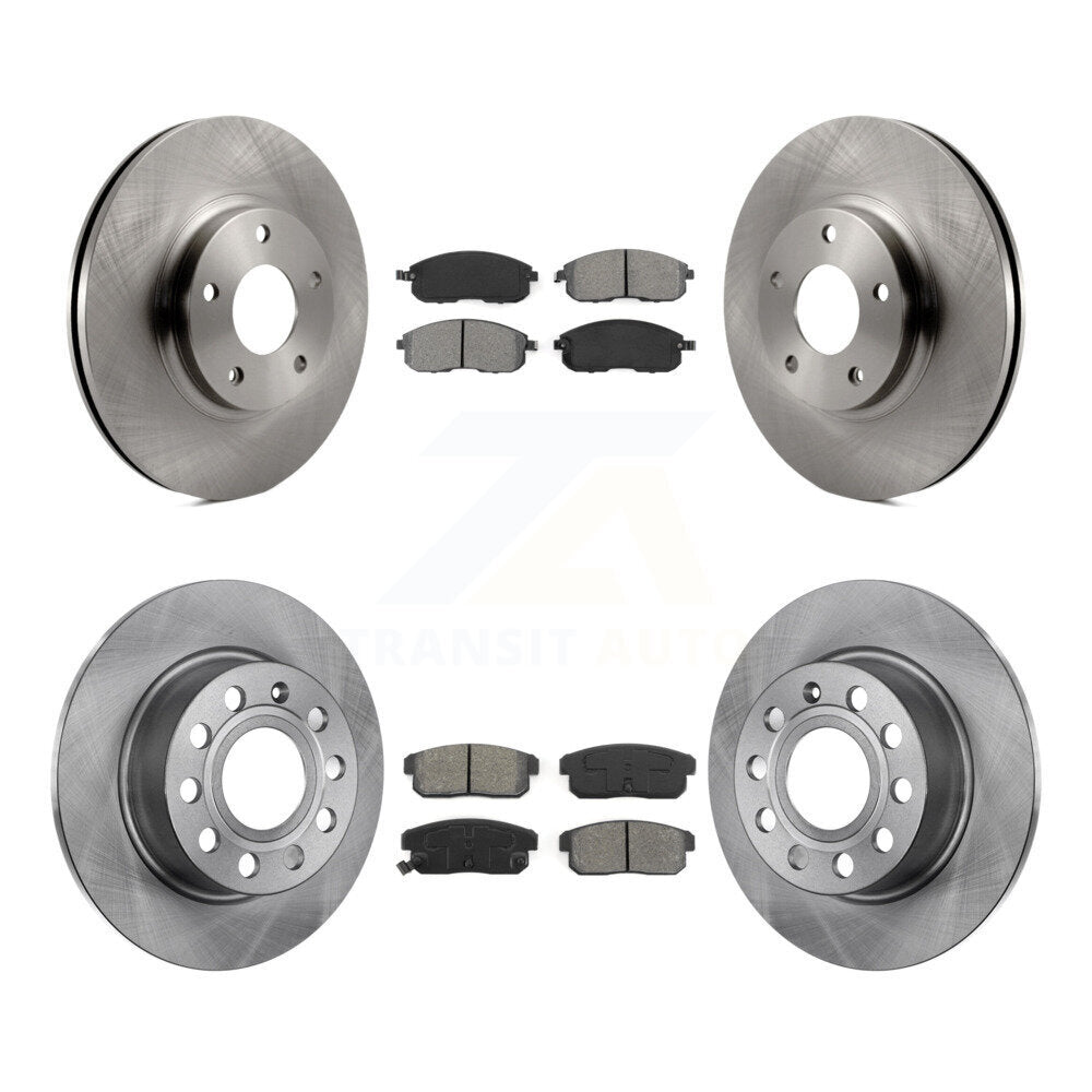 Disc Brake Rotor Semi-Metallic Pad Front Rear Kit For Nissan Maxima INFINITI I35