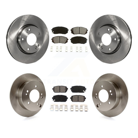 Disc Brake Rotors And Semi-Metallic Pads Front Rear Kit For 2010-2012 Kia Rondo