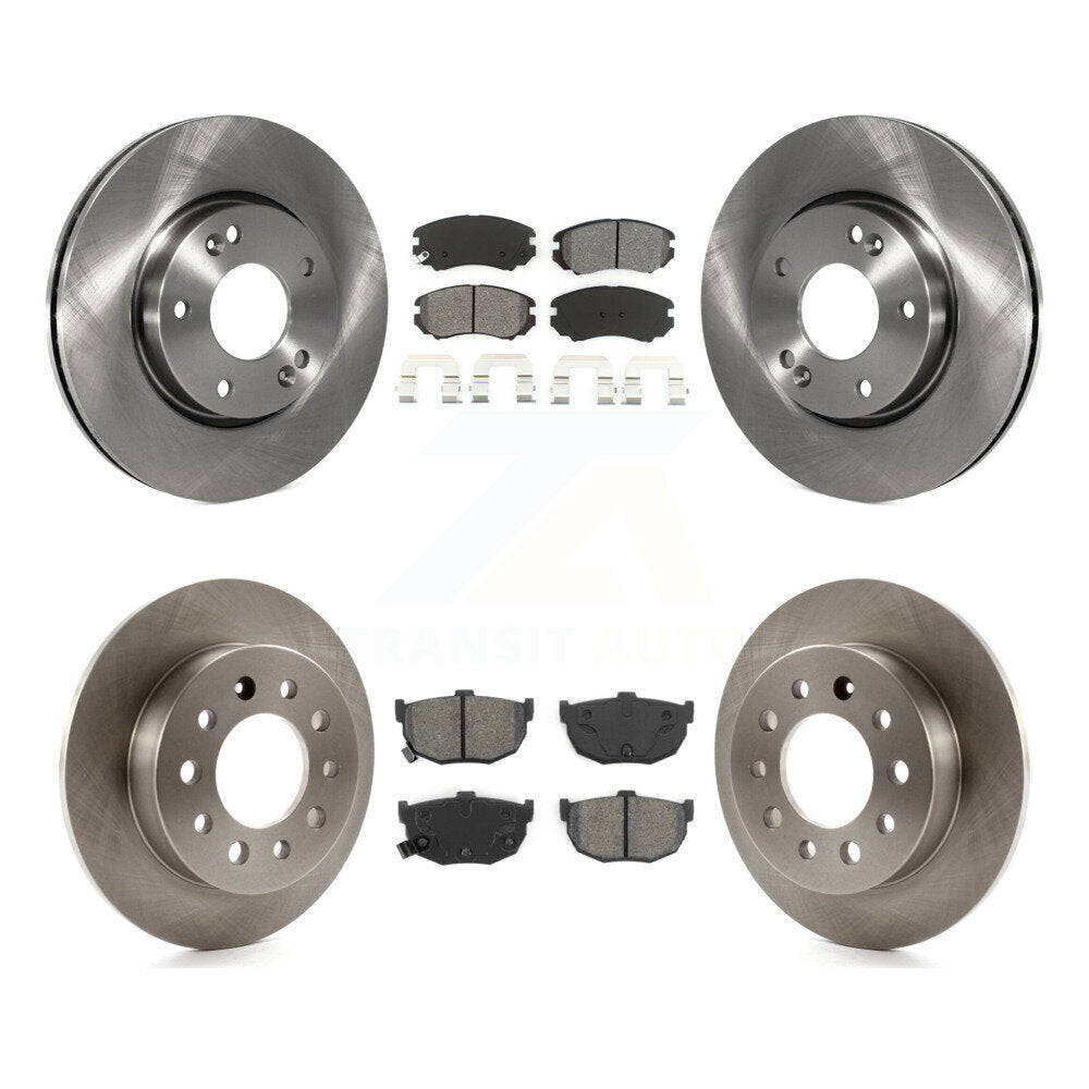 Disc Brake Rotors And Semi-Metallic Pads Front Rear Kit For Hyundai Tiburon