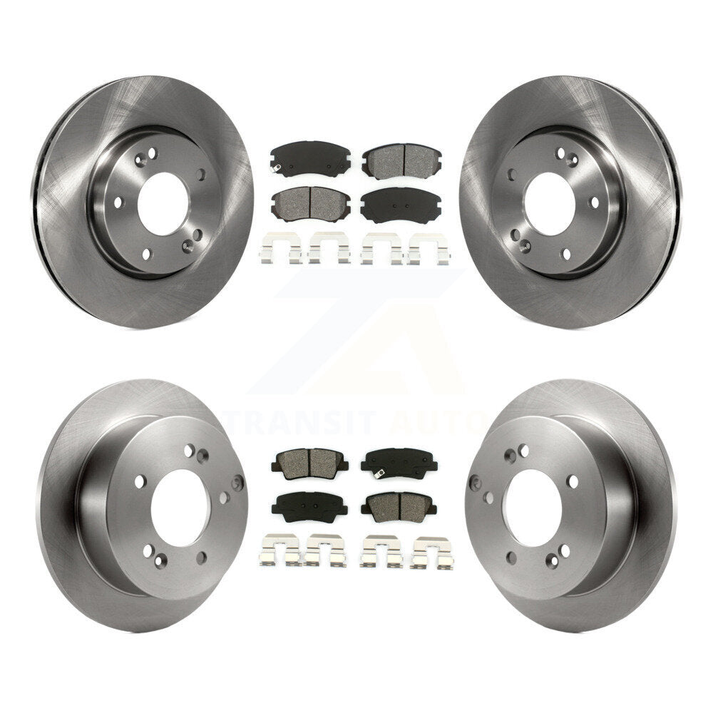 Disc Brake Rotors And Semi-Metallic Pads Front Rear Kit For Hyundai Sonata 2.4L