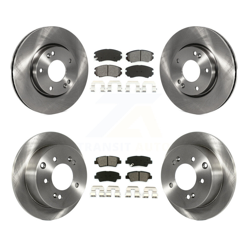 Disc Brake Rotors And Semi-Metallic Pads Front Rear Kit For 2012-2013 Kia Soul