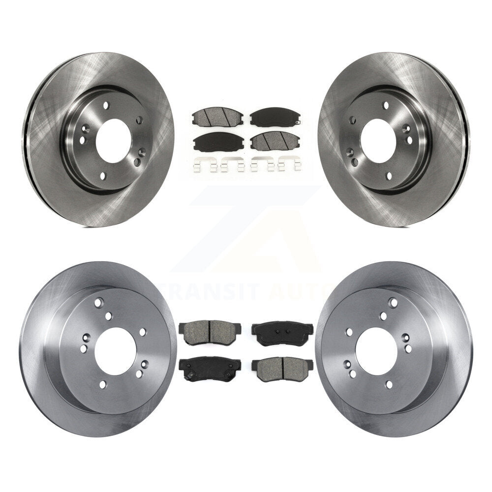 Disc Brake Rotors And Semi-Metallic Pads Front Rear Kit For Hyundai Santa Fe