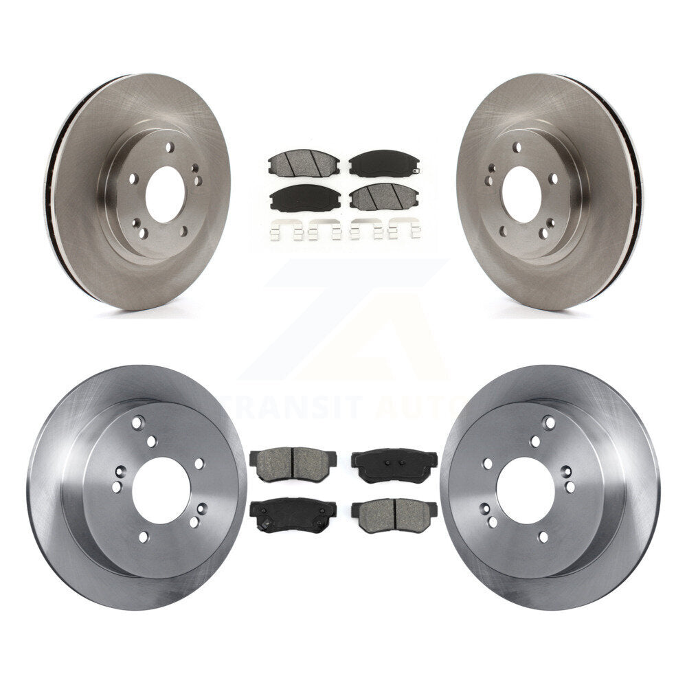 Disc Brake Rotors And Semi-Metallic Pads Front Rear Kit For Hyundai Santa Fe