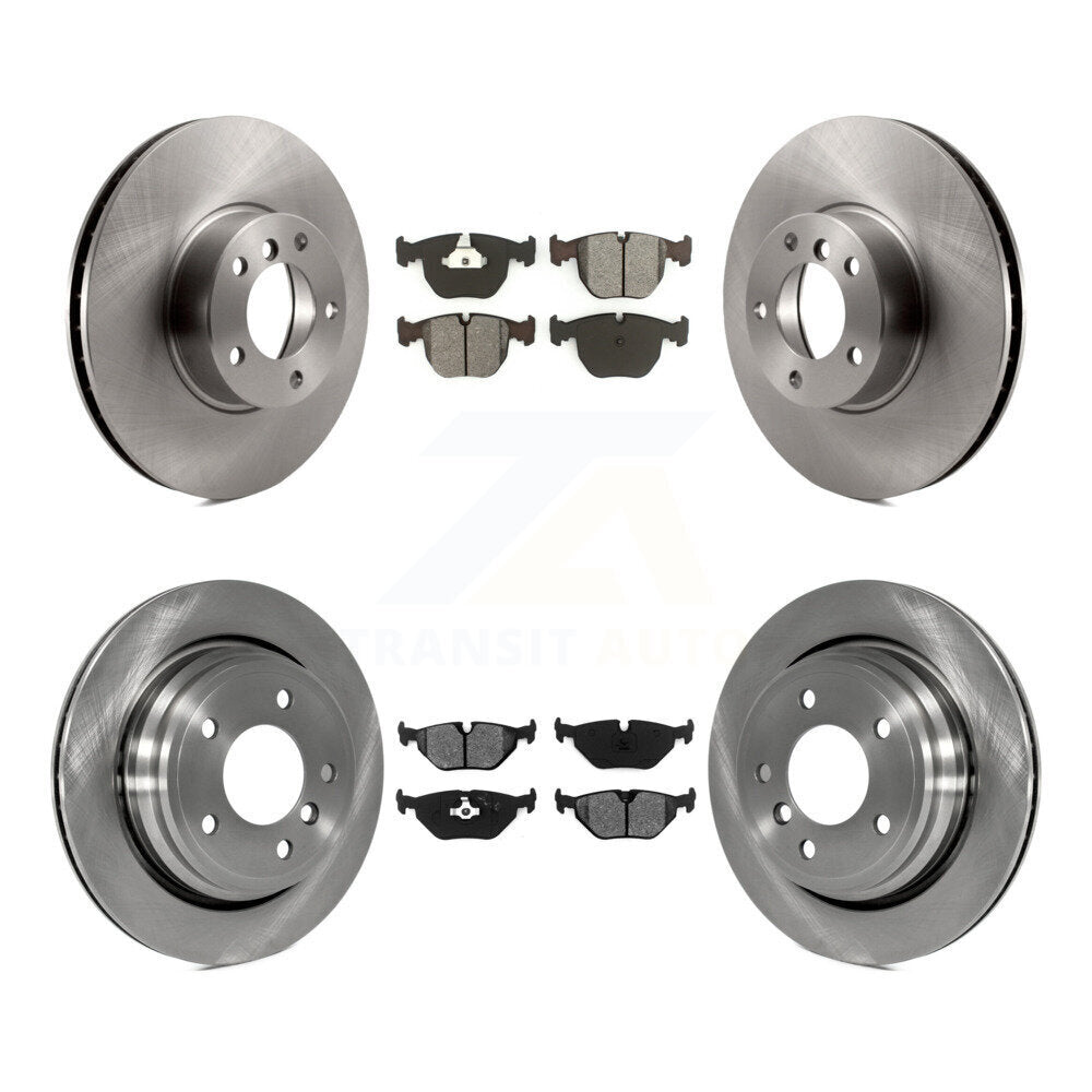 Disc Brake Rotors And Semi-Metallic Pads Front Rear Kit For BMW 530i 540i