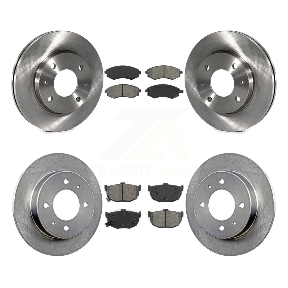 Disc Brake Rotors And Semi-Metallic Pads Front Rear Kit For Hyundai Elantra