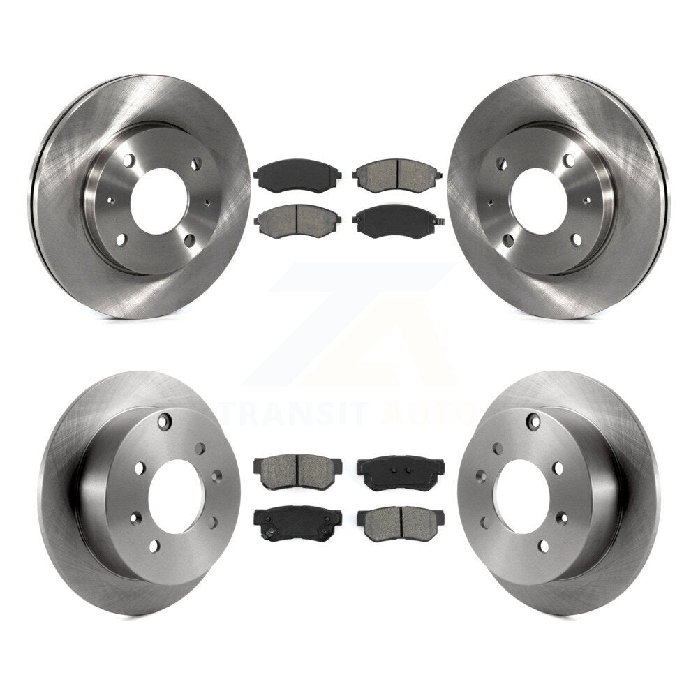 Disc Brake Rotors Semi-Metallic Pad Front Rear Kit For Hyundai Sonata Kia Optima