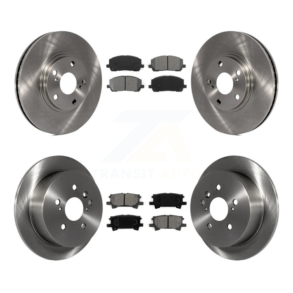 Disc Brake Rotors And Semi-Metallic Pads Front Rear Kit For Toyota Highlander