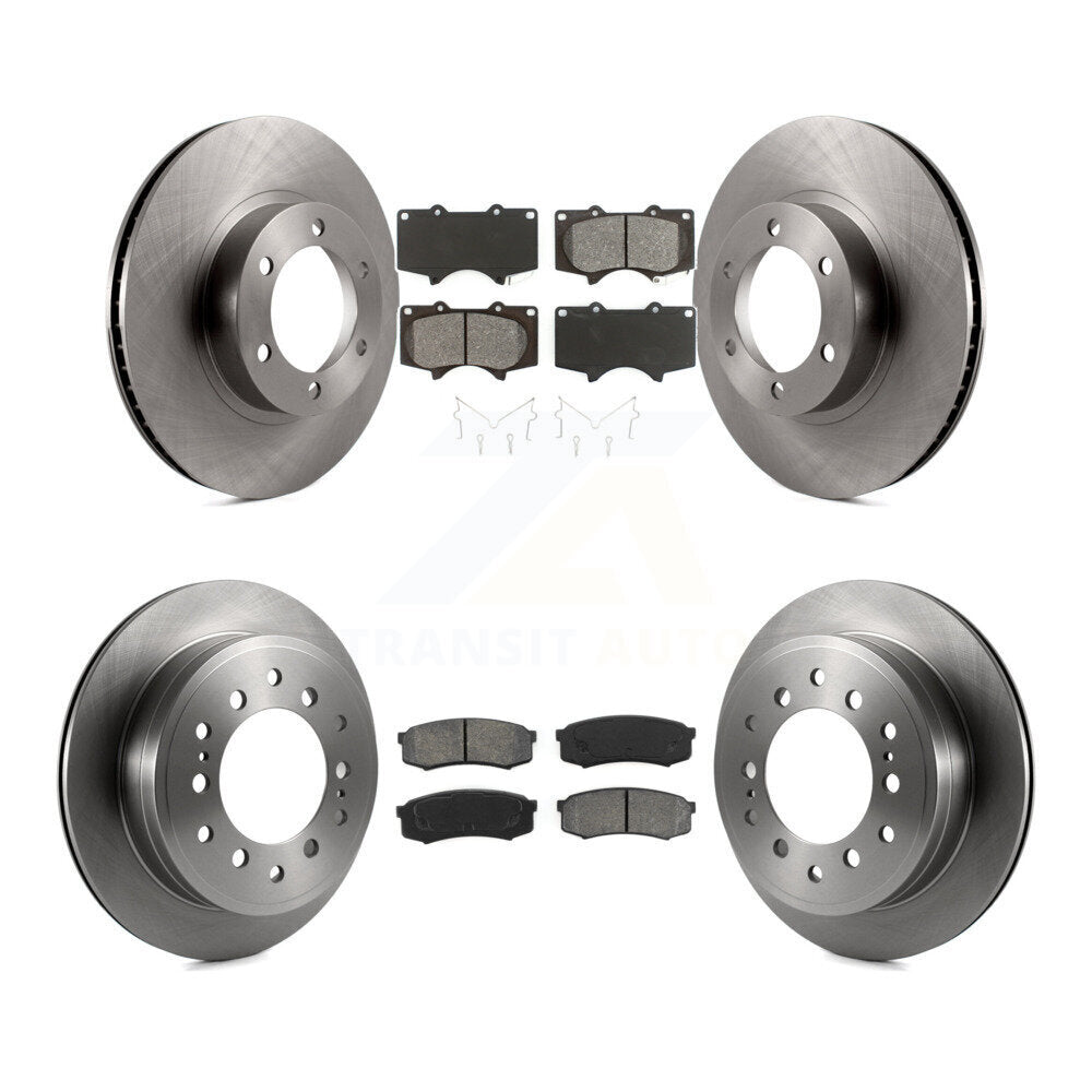 Disc Brake Rotor Semi-Metallic Pad Front Rear Kit For Toyota 4Runner Lexus GX470