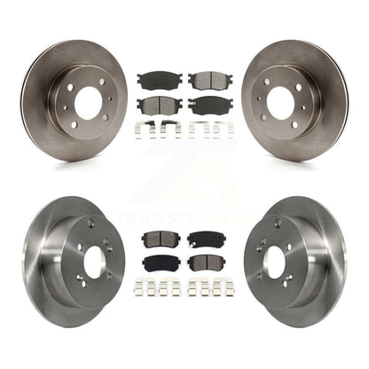 Brake Rotor & Semi-Metallic Pad Front Rear Kit For 2006 Hyundai Accent Hatchback