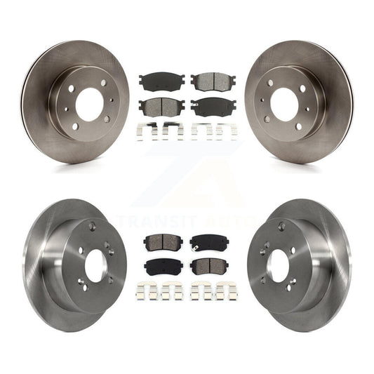 Brake Rotor & Semi-Metallic Pad Front Rear Kit For 2006 Hyundai Accent Hatchback