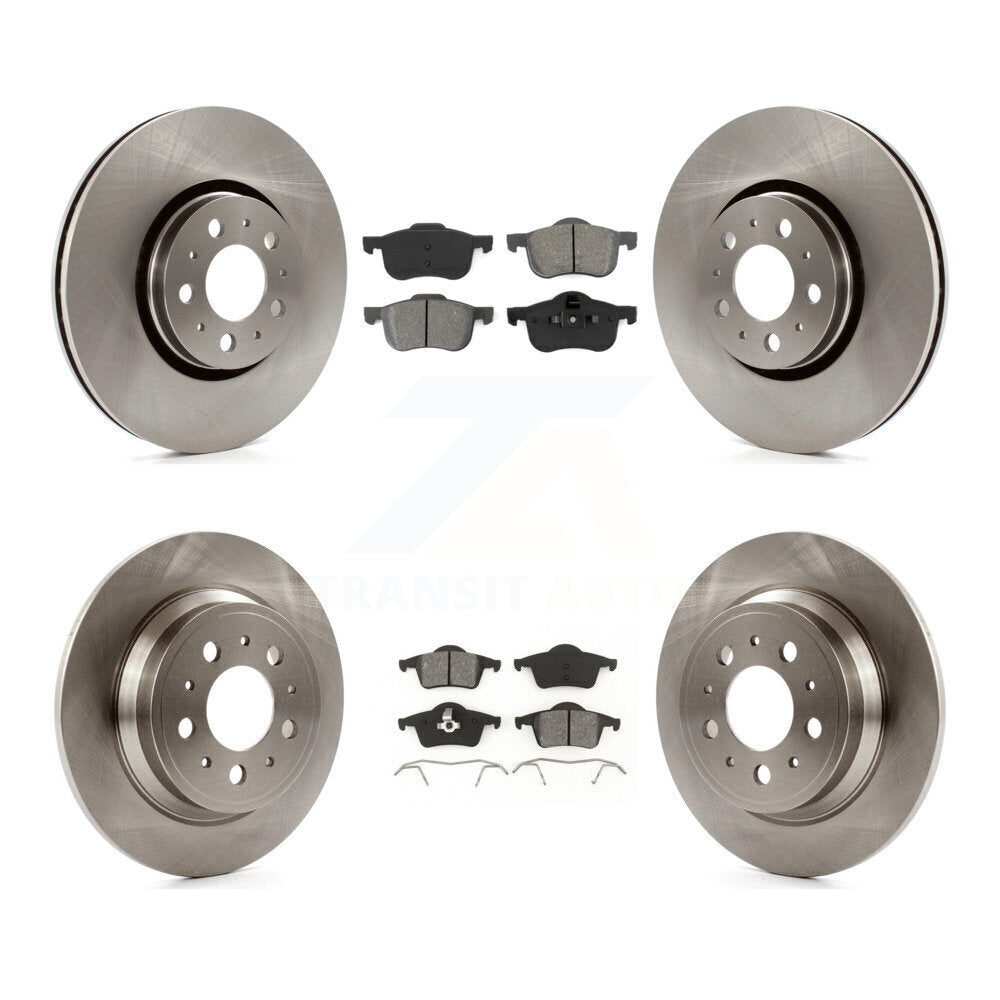 Disc Brake Rotors And Semi-Metallic Pads Front Rear Kit For Volvo S60