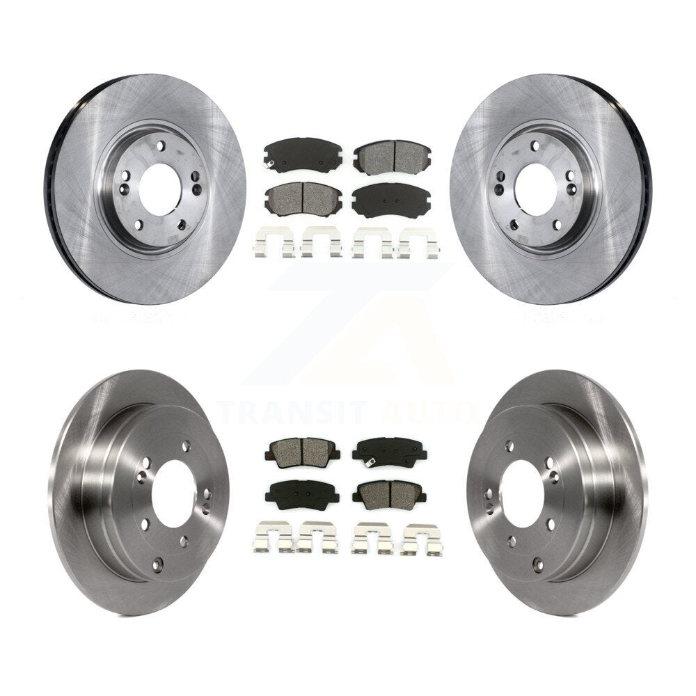 Disc Brake Rotor & Semi-Metallic Pad Front Rear Kit For Kia Amanti Hyundai Azera