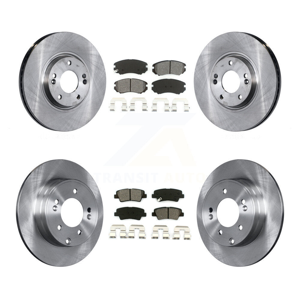 Disc Brake Rotors And Semi-Metallic Pads Front Rear Kit For Hyundai Azera