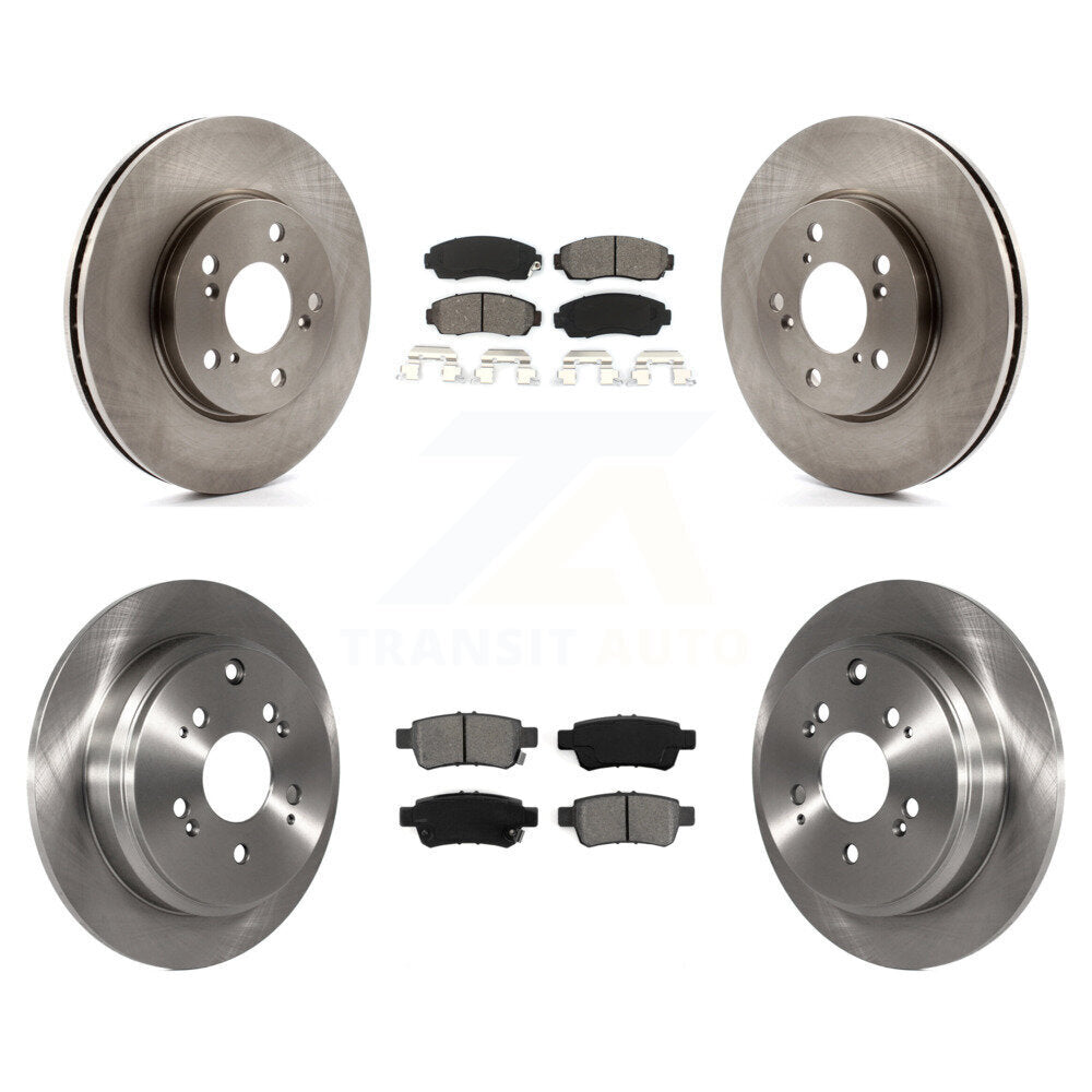 Disc Brake Rotors & Semi-Metallic Pad Front Rear Kit For 2005-2010 Honda Odyssey