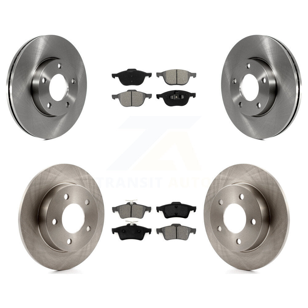 Disc Brake Rotors And Semi-Metallic Pads Front Rear Kit For Mazda 3 Sport