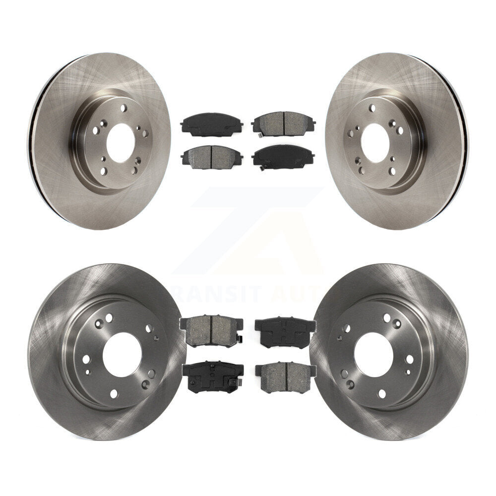 Disc Brake Rotors And Semi-Metallic Pad Front Rear Kit For Honda Civic Acura CSX