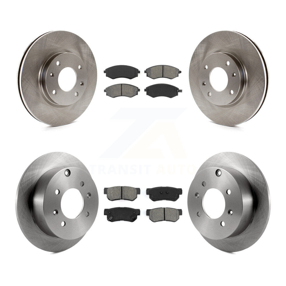 Disc Brake Rotors Semi-Metallic Pad Front Rear Kit For Hyundai Sonata Kia Optima