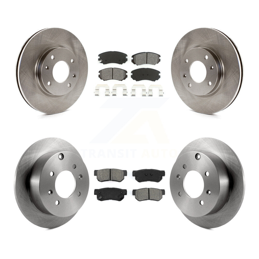 Disc Brake Rotors Semi-Metallic Pad Front Rear Kit For Hyundai Sonata Kia Optima