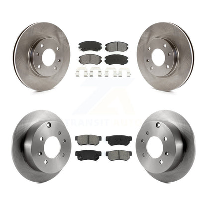 Disc Brake Rotors Semi-Metallic Pad Front Rear Kit For Hyundai Sonata Kia Optima