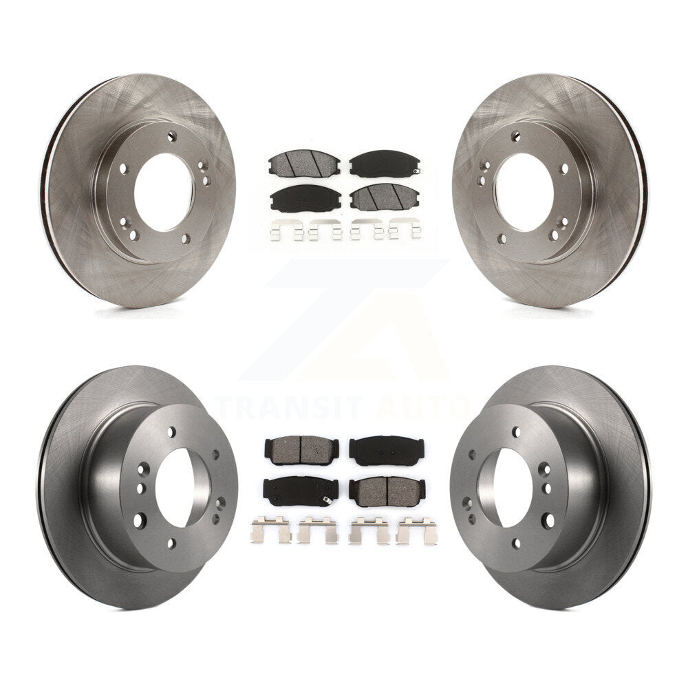 Disc Brake Rotors And Semi-Metallic Pad Front Rear Kit For 2003-2006 Kia Sorento