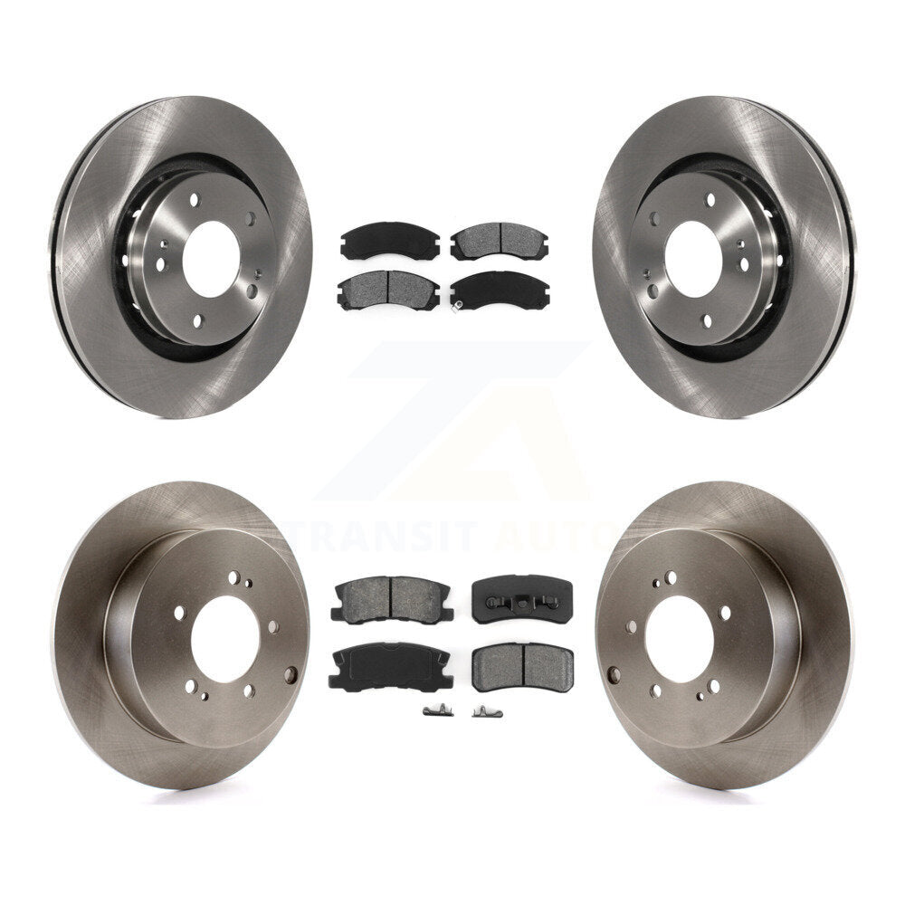 Brake Rotor Semi-Metallic Pad Front Rear Kit For 2009 Mitsubishi Lancer Ralliart