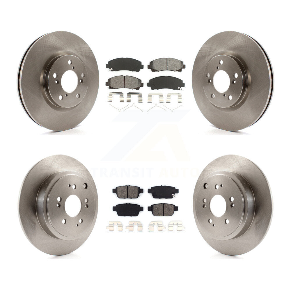 Disc Brake Rotors Semi-Metallic Pad Front Rear Kit For 2006-2014 Honda Ridgeline