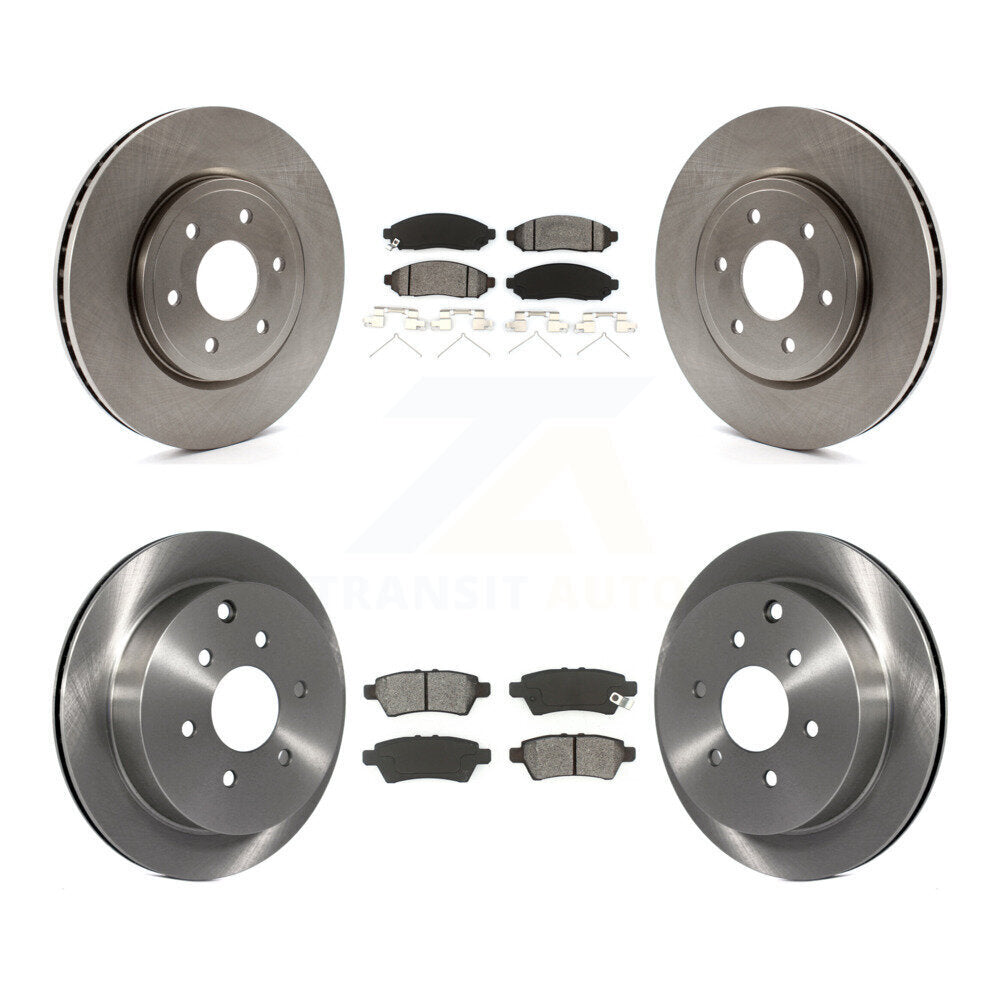 Disc Brake Rotors & Semi-Metallic Pad Front Rear Kit For 2006-2007 Nissan Xterra