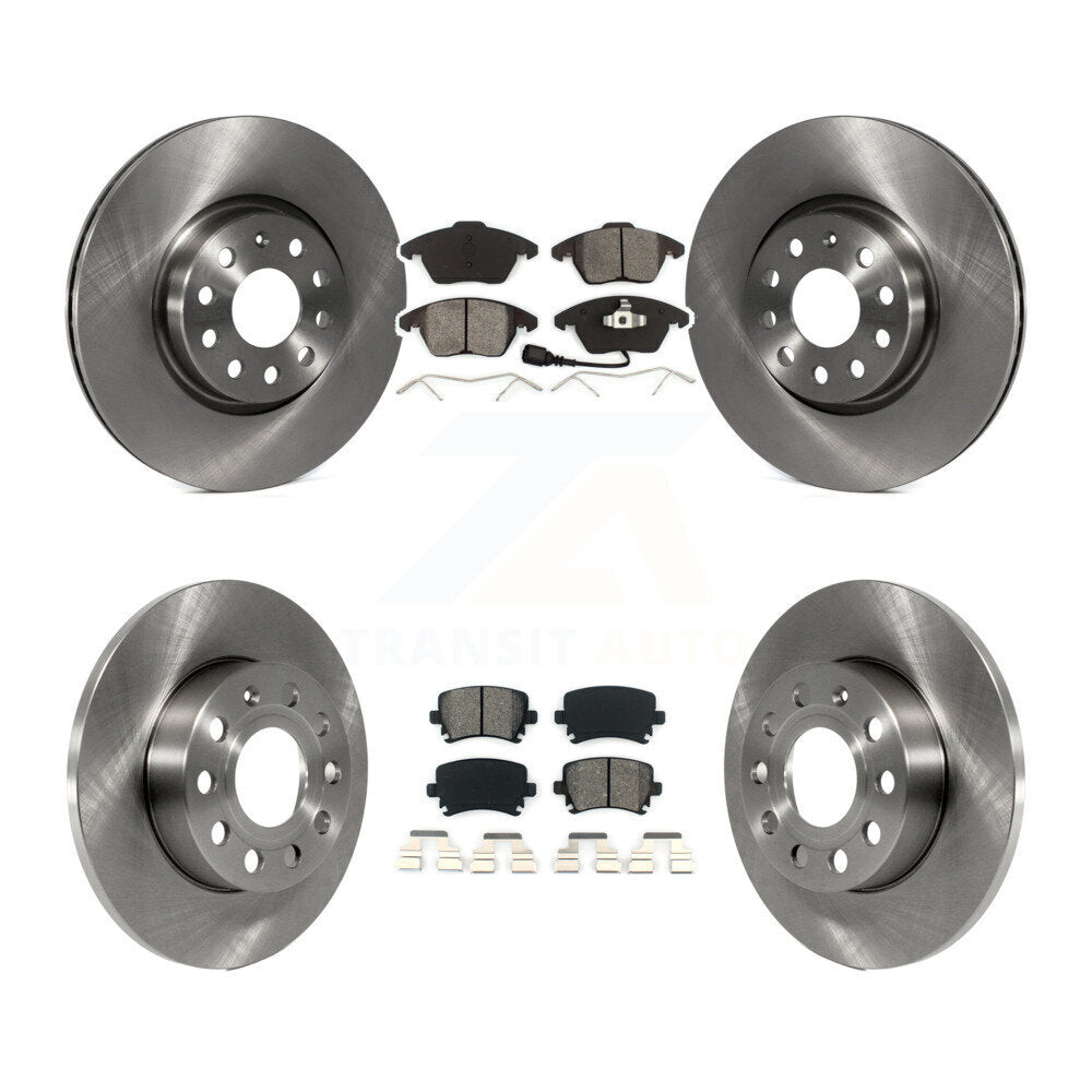Disc Brake Rotors Semi-Metallic Pad Front Rear Kit For Volkswagen Rabbit Audi A3
