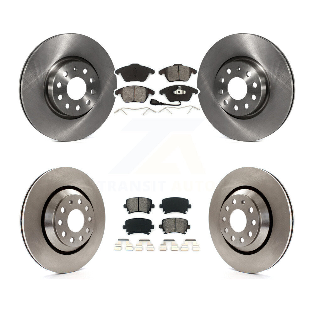 Disc Brake Rotors And Semi-Metallic Pads Front Rear Kit For Volkswagen Passat CC