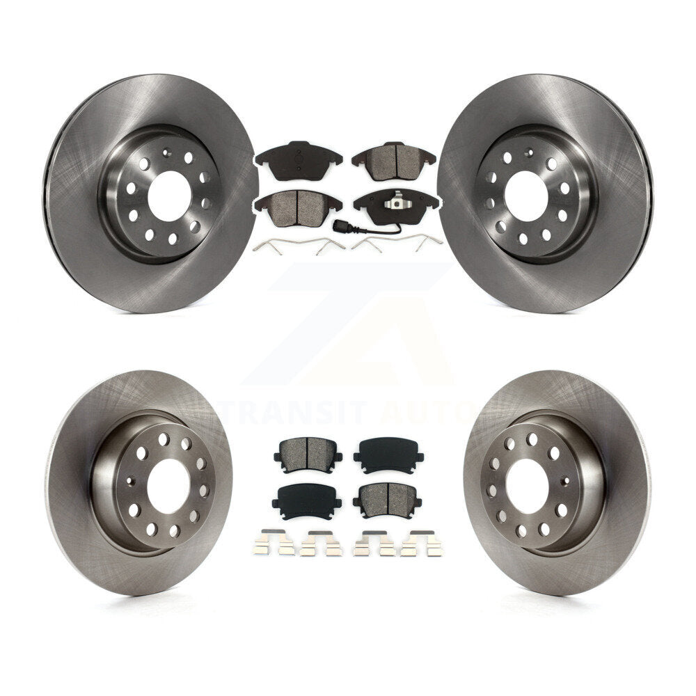 Brake Rotors Semi-Metallic Pad Front Rear Kit For Volkswagen GTI Passat Eos Audi
