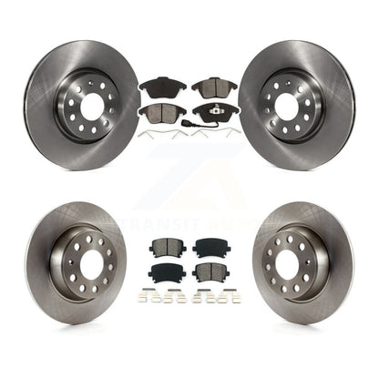 Brake Rotors Semi-Metallic Pad Front Rear Kit For Volkswagen GTI Passat Eos Audi