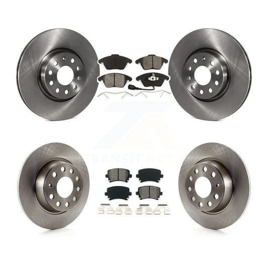 Brake Rotors Semi-Metallic Pad Front Rear Kit For Volkswagen GTI Passat Eos Audi