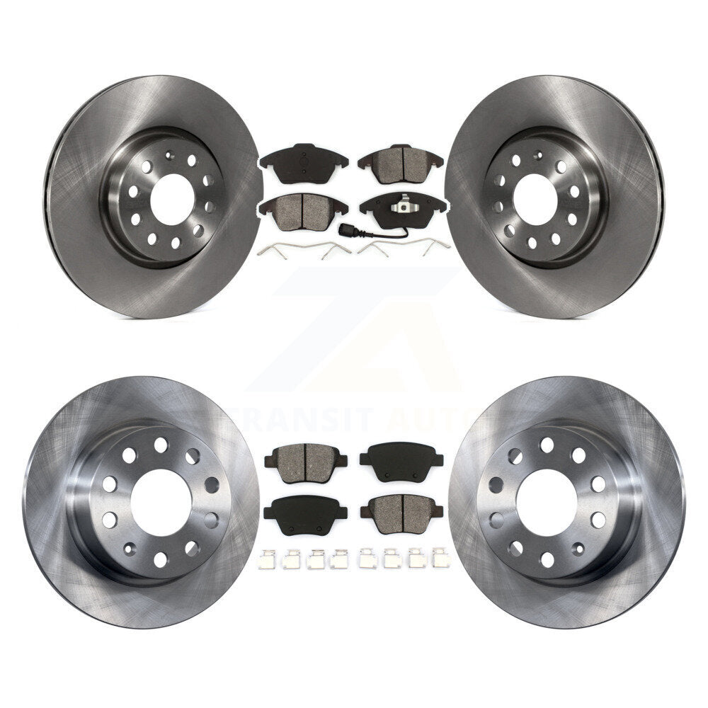 Brake Rotor Semi-Metallic Pad Front Rear Kit For 2017-2018 Volkswagen Jetta 2.0L