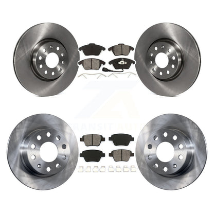 Brake Rotor Semi-Metallic Pad Front Rear Kit For 2017-2018 Volkswagen Jetta 2.0L