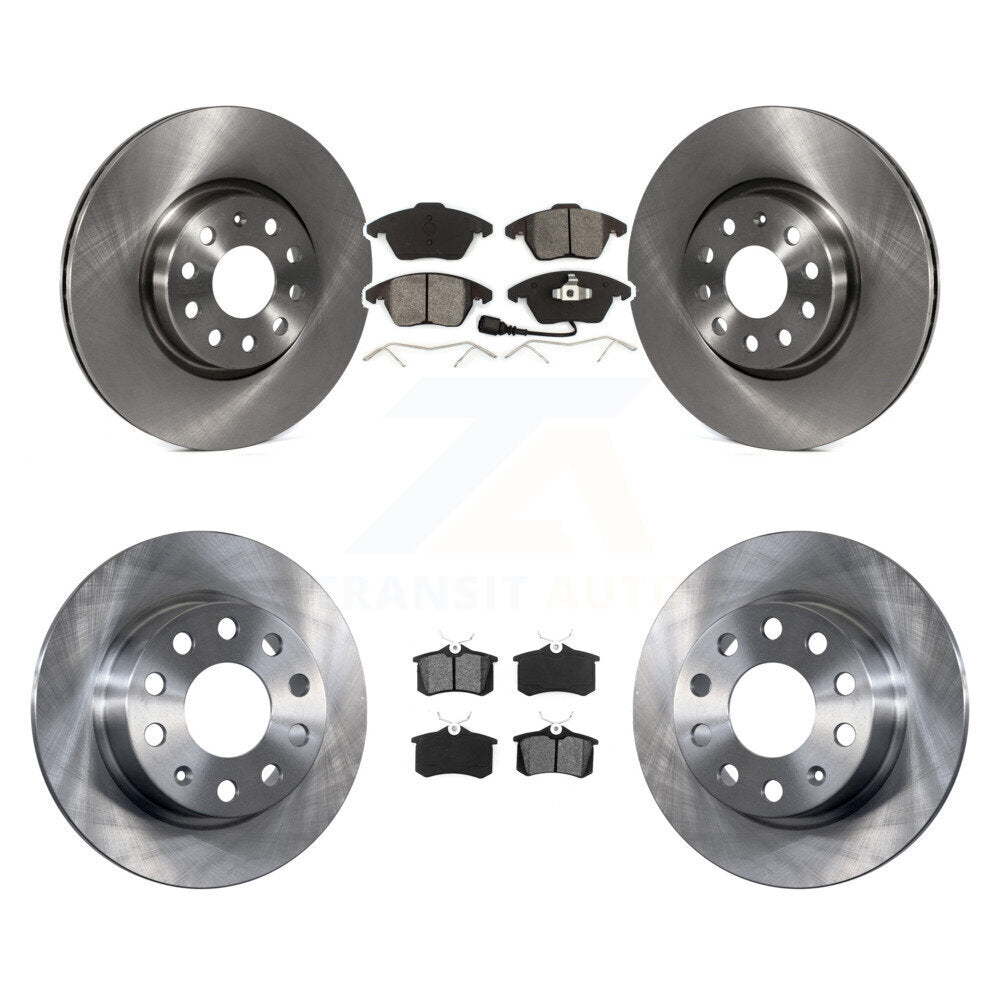 Disc Brake Rotors & Semi-Metallic Pad Front Rear Kit For Volkswagen Jetta Beetle
