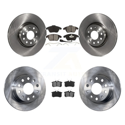 Disc Brake Rotors & Semi-Metallic Pad Front Rear Kit For Volkswagen Jetta Beetle