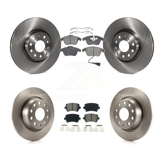 Disc Brake Rotors Semi-Metallic Pad Front Rear Kit For Volkswagen Tiguan Audi Q3