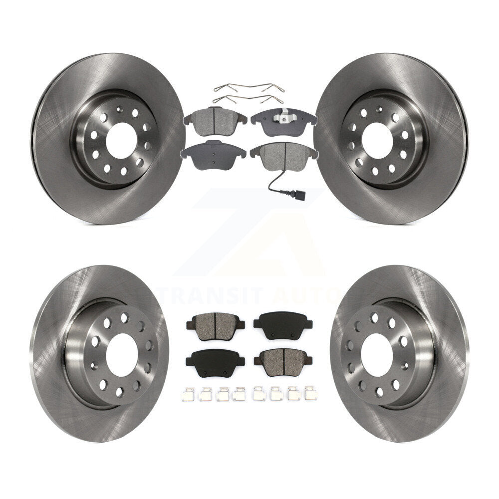Brake Rotor And Semi-Metallic Pad Front Rear Kit For 2012-2014 Volkswagen Passat