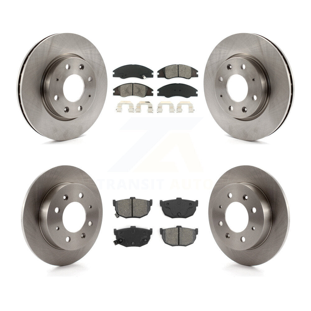 Disc Brake Rotors And Semi-Metallic Pads Front Rear Kit For Kia Spectra Spectra5