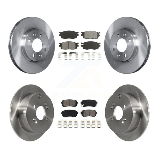 Brake Rotor And Semi-Metallic Pad Front Rear Kit For Hyundai Accent Kia Rio5 Rio
