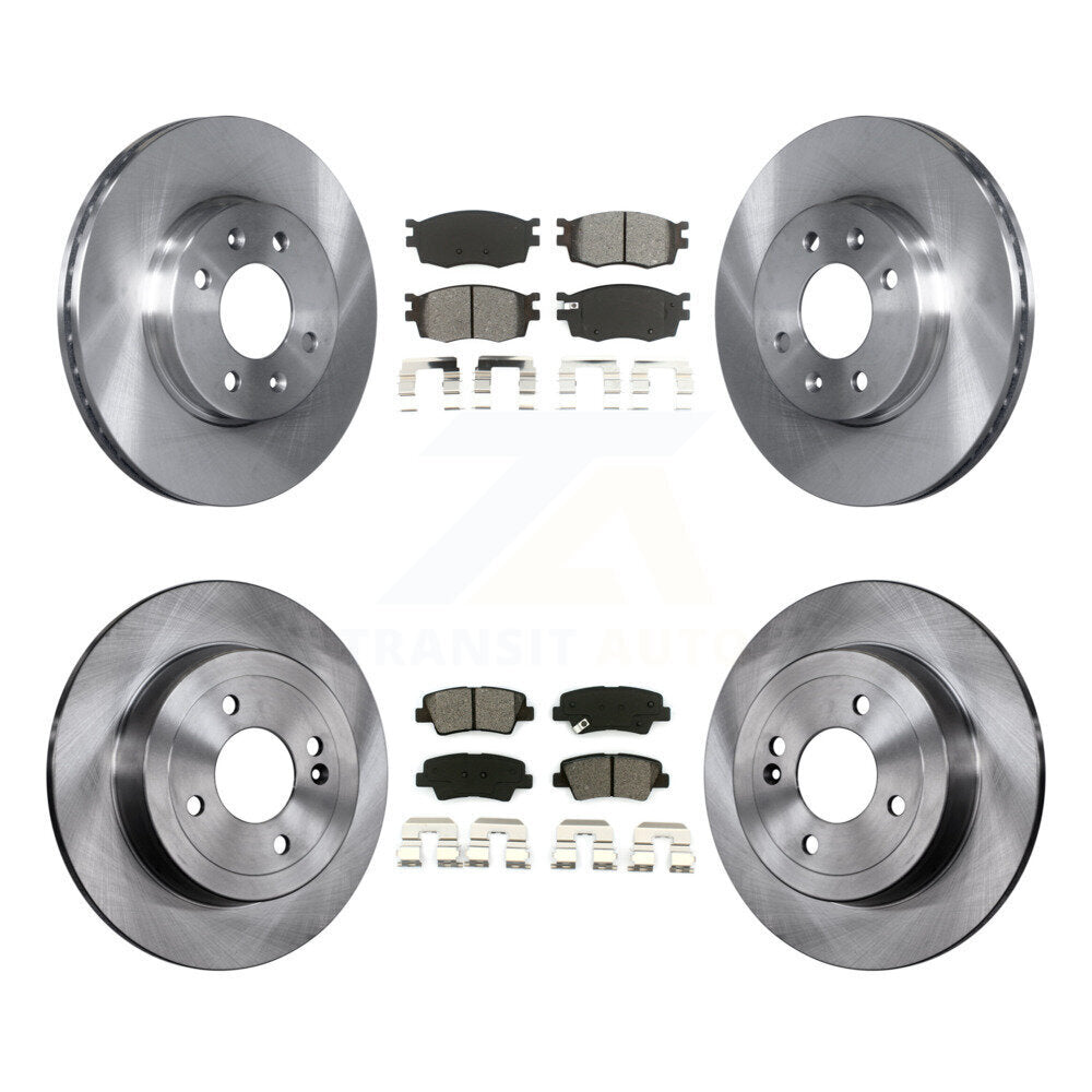 Disc Brake Rotors And Semi-Metallic Pads Front Rear Kit For 2011 Hyundai Accent