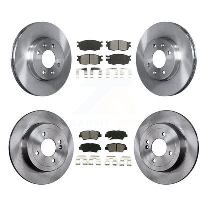 Disc Brake Rotors And Semi-Metallic Pads Front Rear Kit For 2011 Hyundai Accent