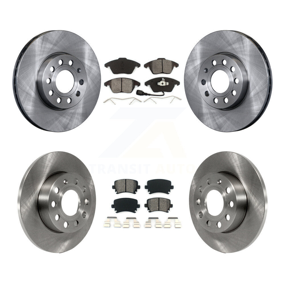 Brake Rotor And Semi-Metallic Pad Front Rear Kit For 2006-2009 Volkswagen Rabbit