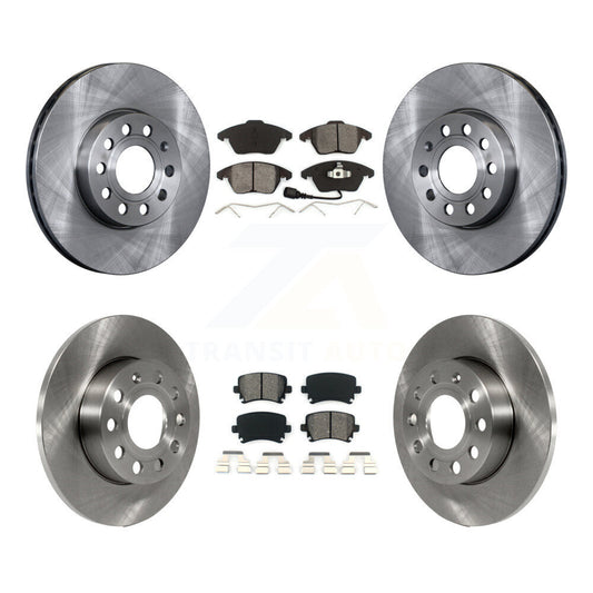 Brake Rotor And Semi-Metallic Pad Front Rear Kit For 2006-2009 Volkswagen Rabbit