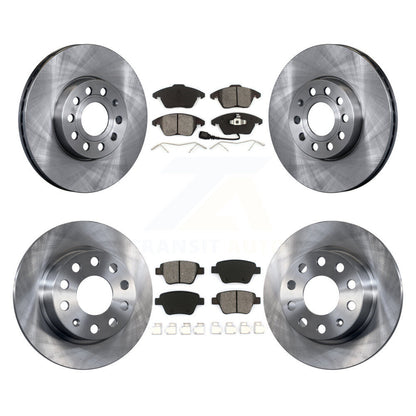 Brake Rotor And Semi-Metallic Pad Front Rear Kit For 2013 Volkswagen Beetle 2.5L