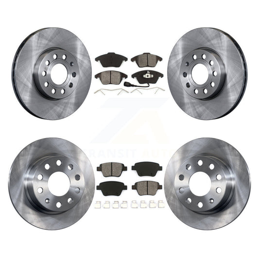 Brake Rotor And Semi-Metallic Pad Front Rear Kit For 2013 Volkswagen Beetle 2.5L