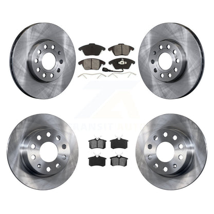 Disc Brake Rotors & Semi-Metallic Pad Front Rear Kit For Volkswagen Jetta Beetle