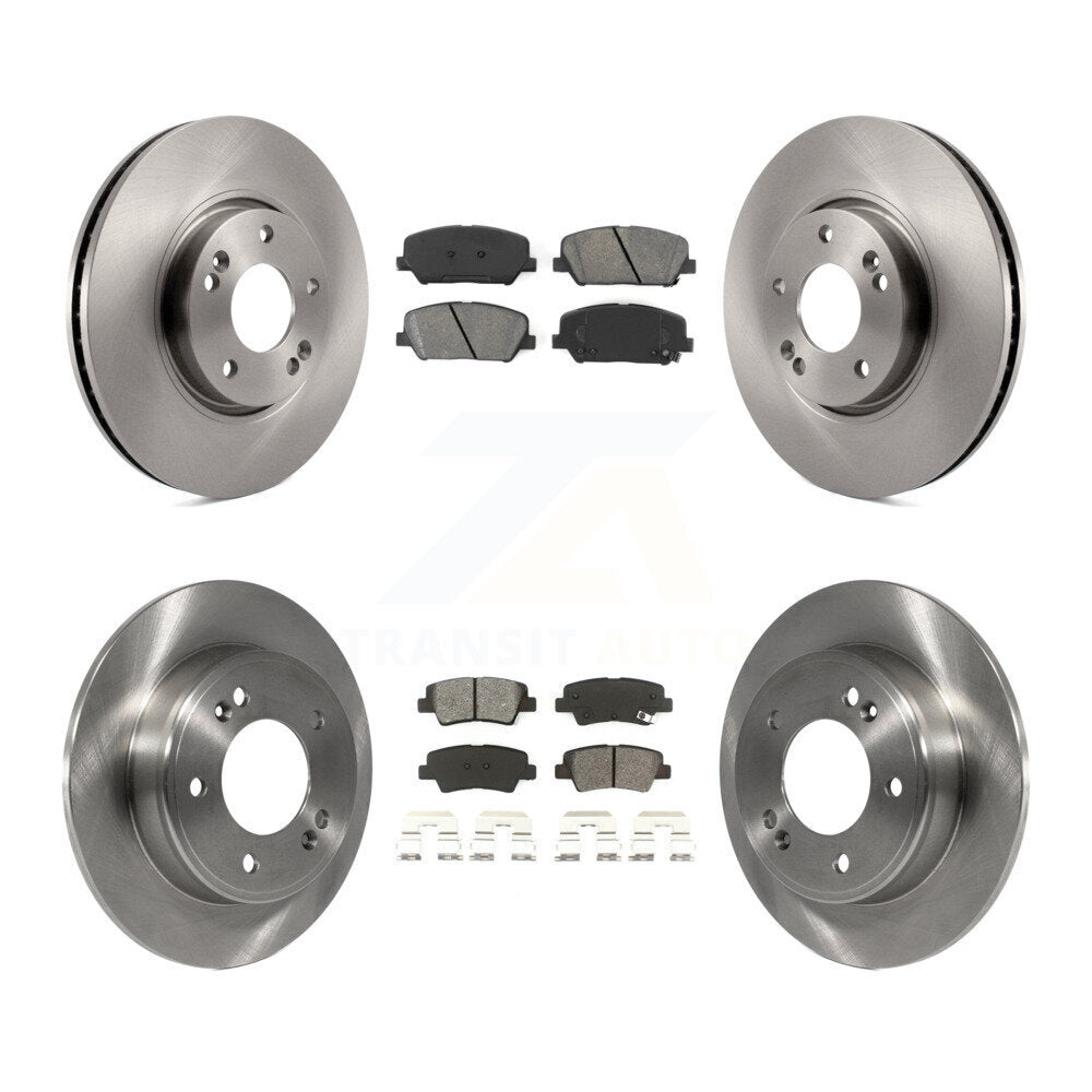 Brake Rotor & Semi-Metallic Pad Front Rear Kit For Hyundai Veloster Turbocharged